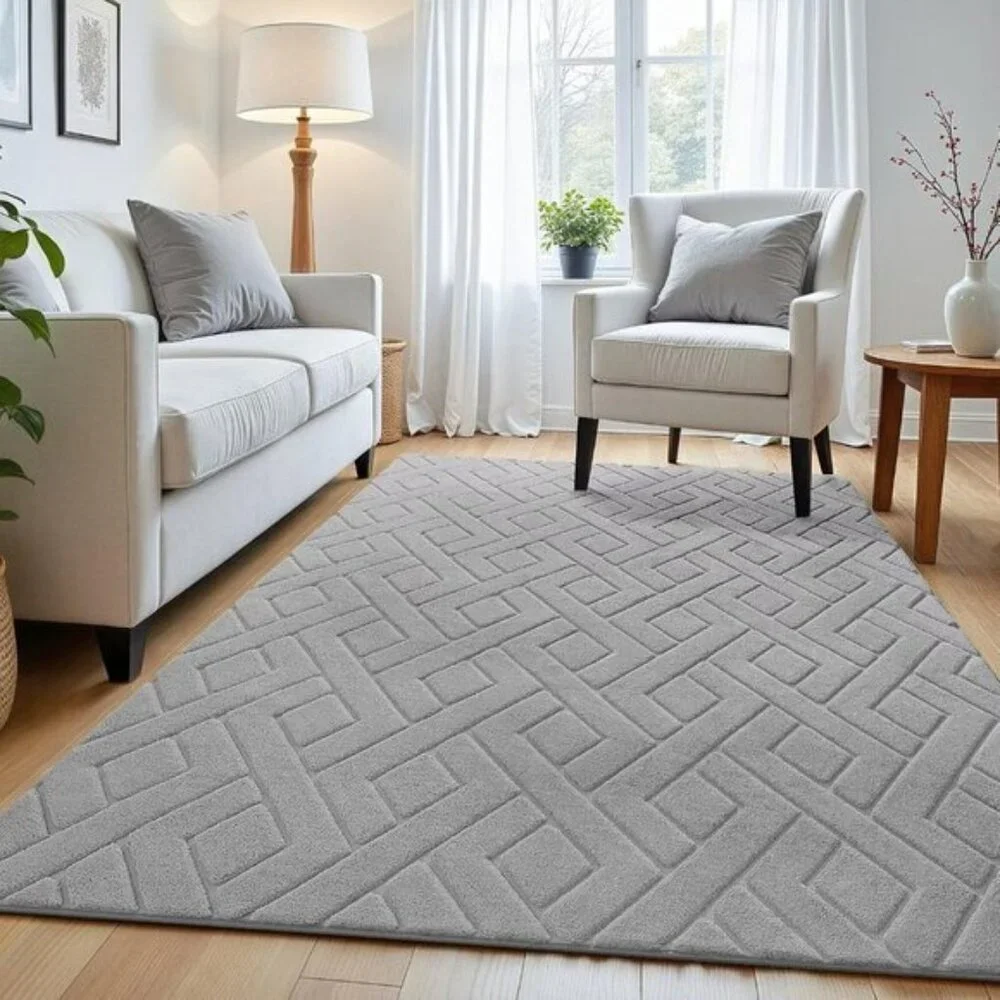 New 3x5 Ultra Soft Grey Shag Rug Modern Washable Carpet for Bedroom Nursery
